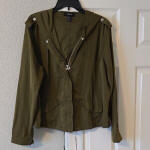 Forever 21 Olive Utility Jacket with Hood